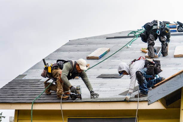 Professional Gutter Installation technician working in Davenport, OK